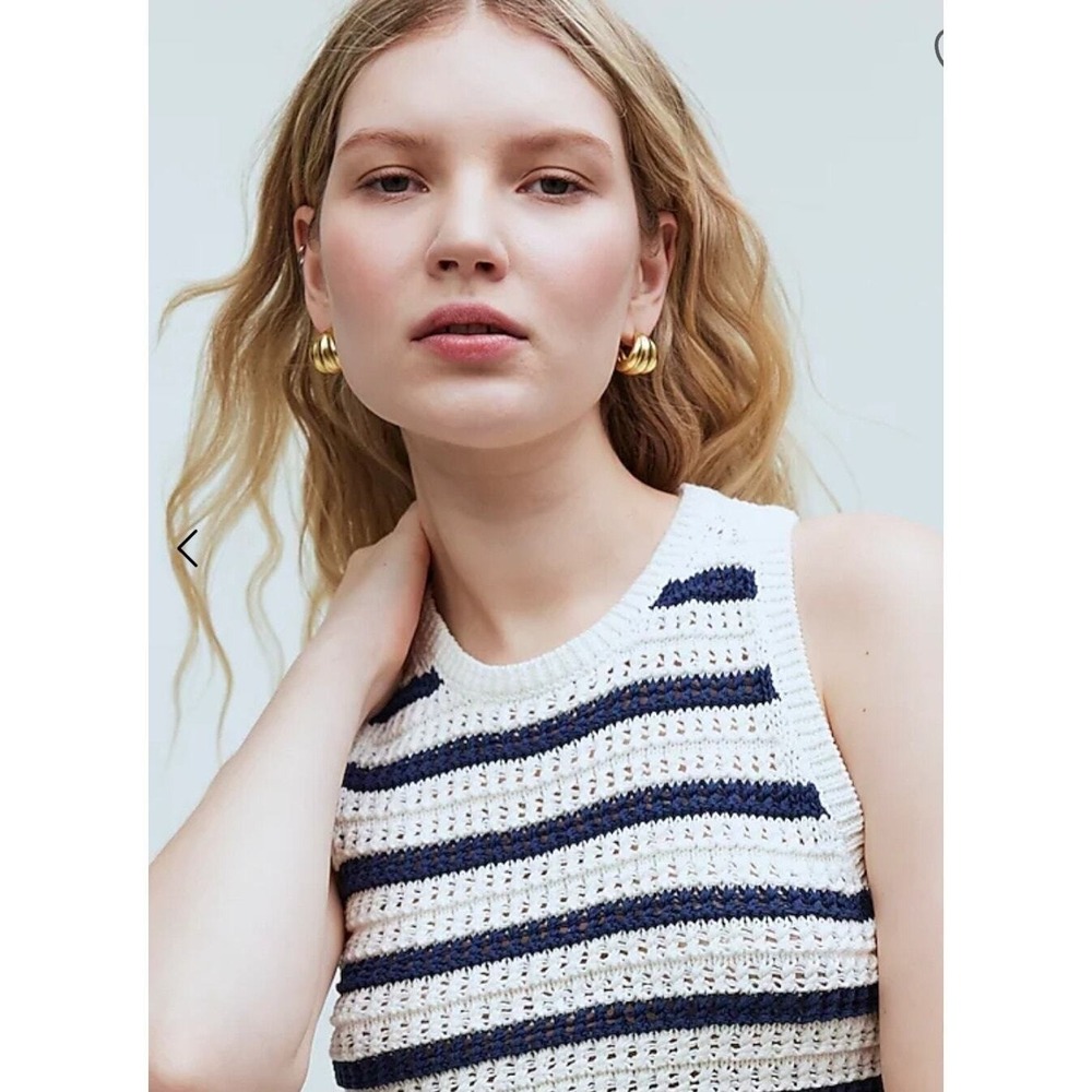 NWT Madewell Crochet-Knit Crewneck Sweater Tank Size X Small - Picture 2 of 11